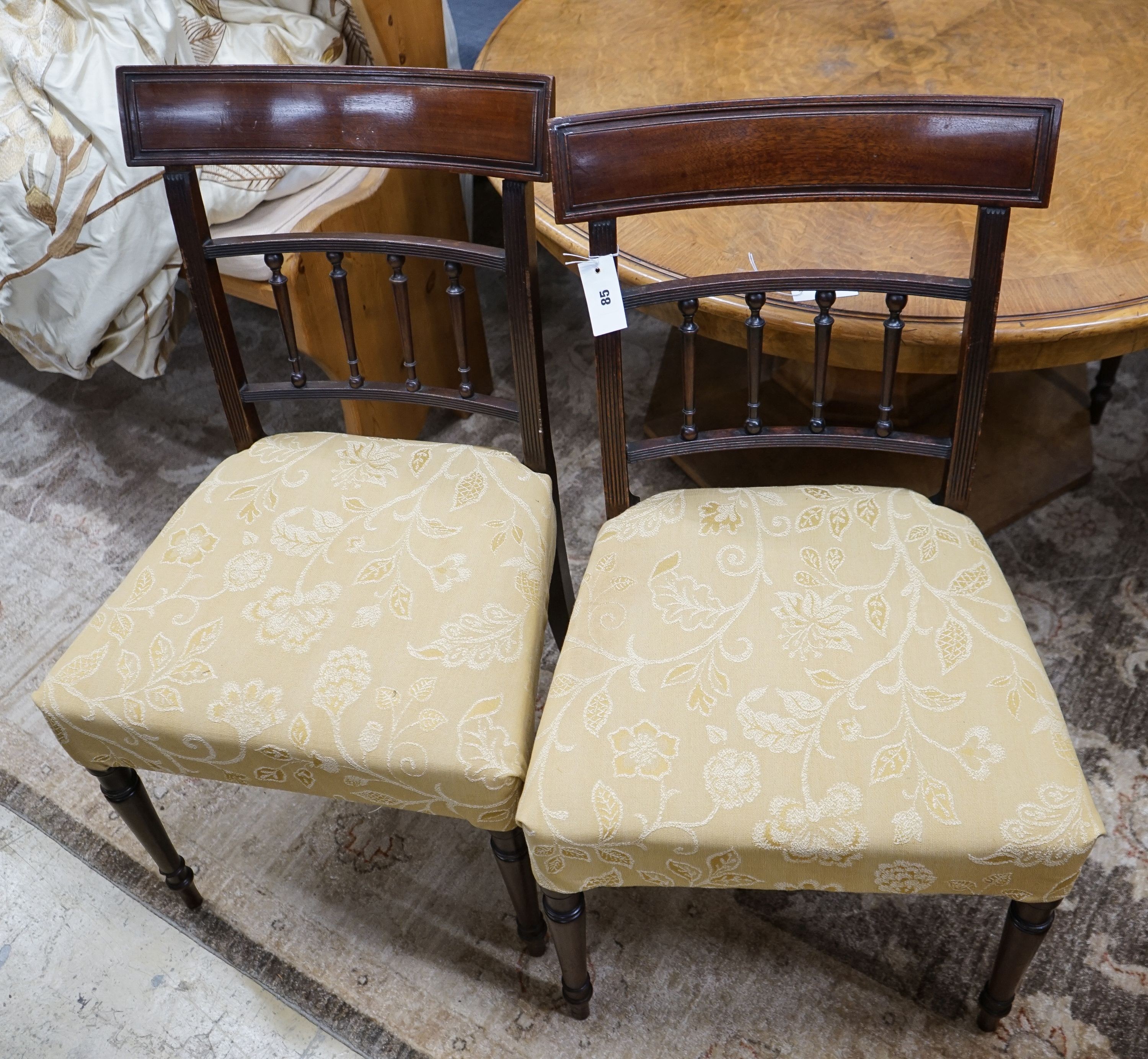 A set of four George IV mahogany dining chairs